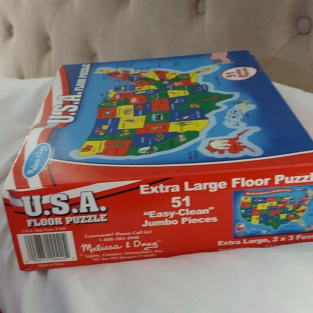 Melissa & Doug U.S.A Map Jumbo Floor Puzzle 51 Pcs